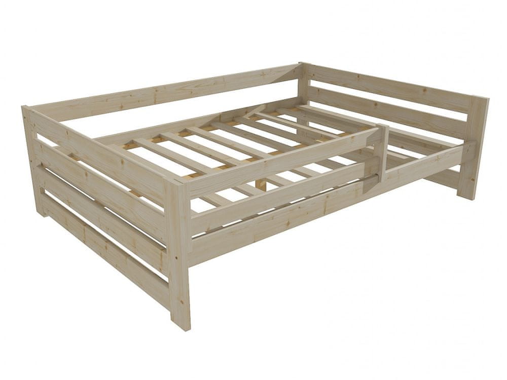 eoshop Detská posteľ DP 025 XL so zábranou (Rozmer: 160 x 200 cm, Farba dreva: surové drevo)